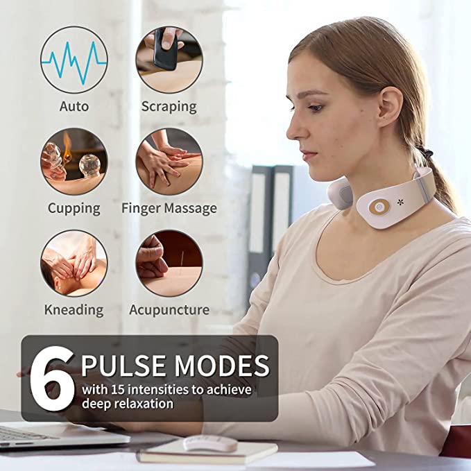 Cordless Portable EMS TENS Neck Massager for Pain Relief