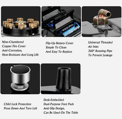 WE NICE Dual Burner Indoor Glass Top GasHob Stove with Tempered Glass Surface, Heavy Duty Brass Burners, Auto Ignition, Stainless Steel Body and Digital Display Control Panel