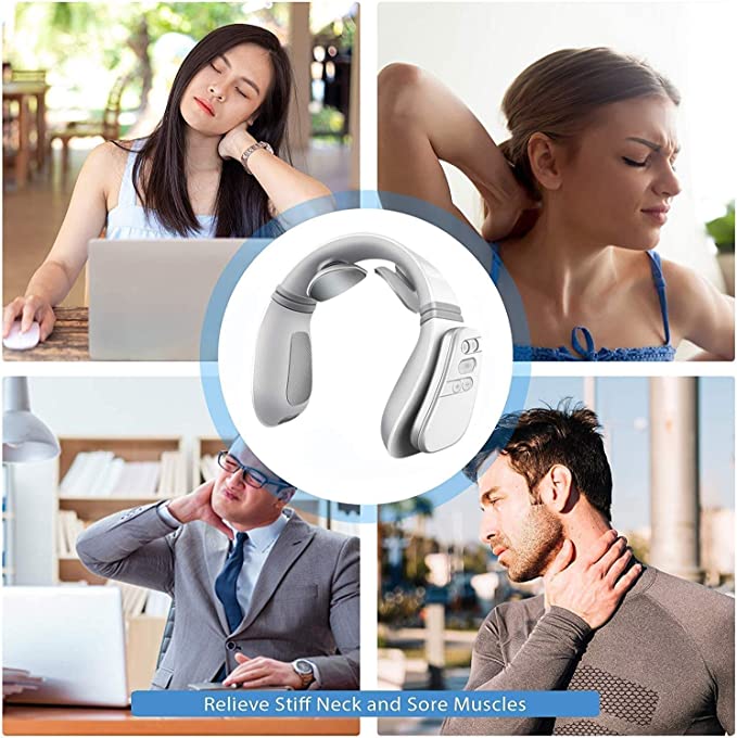 Cordless Portable EMS TENS Neck Massager for Pain Relief
