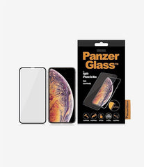 PanzerGlass Edge-to-Edge Tempered Glass Screen Protector for Apple iPhone XS Max, Case-Friendly Full Front Display Protection - Black