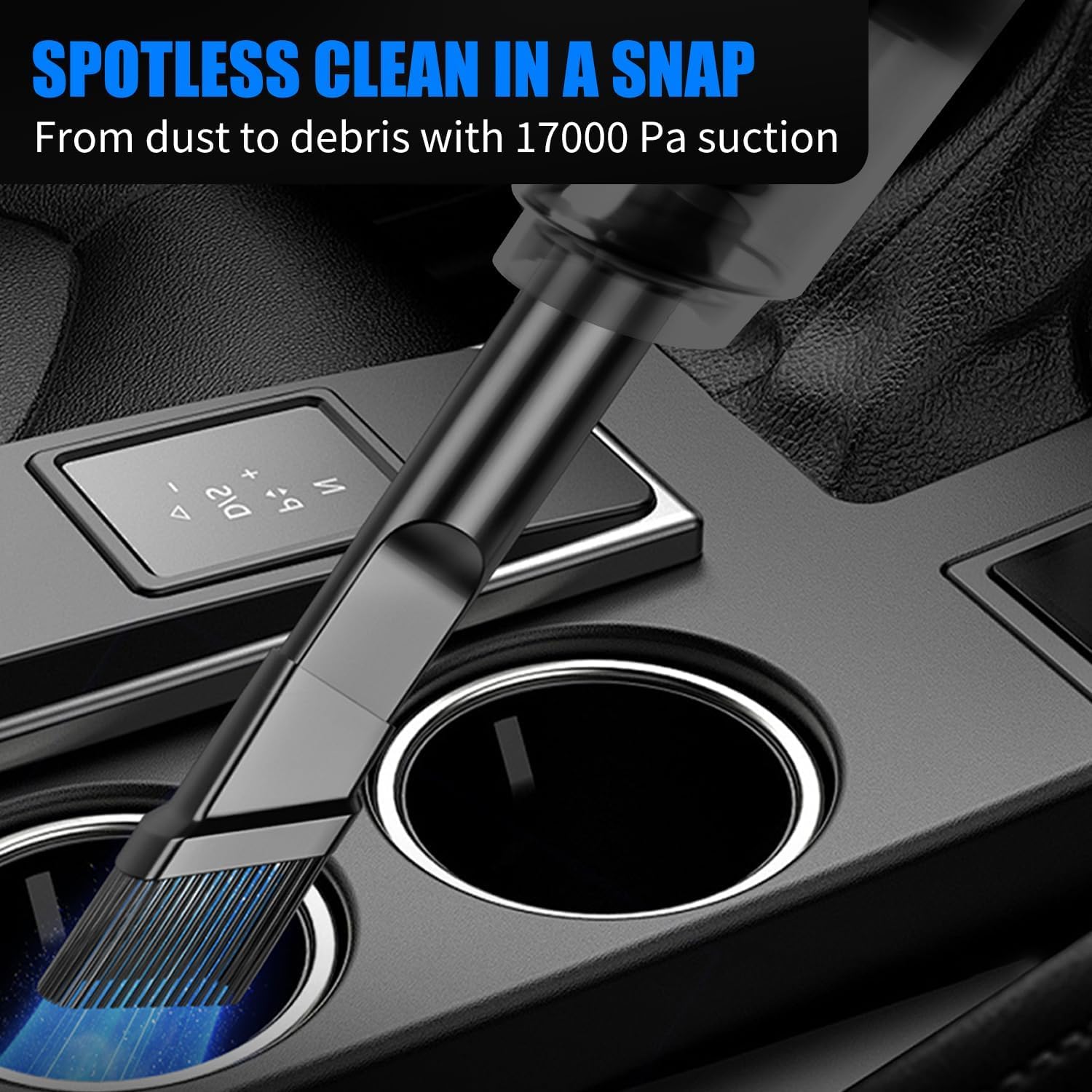 High Power Cordless Handheld Rechargeable Vacuum Cleaner with Rechargeable 24V Lithium Battery, 0.4L Dust Cup, HEPA Filter, and Multiple Nozzle Attachments for Car, Home & Office