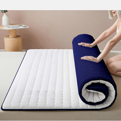 Foldable Soft Cushion Mattress Topper with Quilted Surface & Elastic Fitting Straps