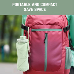 Foldable Silicone Water Bottle for Travel & Outdoor – 600ml | Portable & Compact | Resistant to Heat and Cold