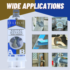 لاصق الإيبوكسي المقاوم للماء ثنائي المكونات EELHOE لإصلاح المعادن سعة 50 مل، للمضخات عالية الضغط والمحركات والأنابيب والأجزاء المعدنية