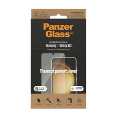 PanzerGlass Ultra-Wide Fit Tempered Glass Screen Protector for Samsung Galaxy S23 with EasyAligner, Antibacterial Coating and Ultrasonic Fingerprint Compatibility