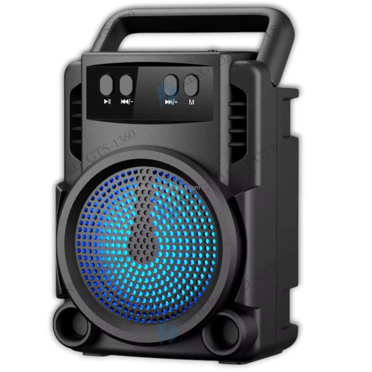 Portable Bluetooth Wireless Speaker with 3-Inch Driver, HD Sound, LED Lights, USB & Micro SD Playback, FM Radio, Rechargeable Battery & Carry Handle