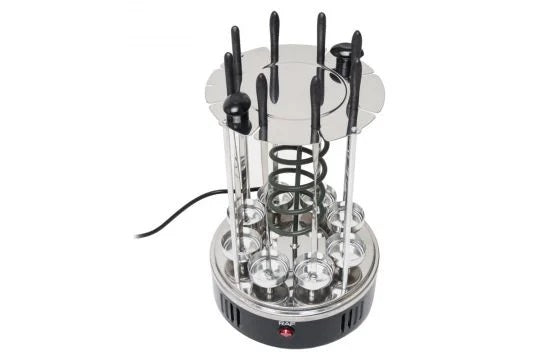 RAF Electric Vertical Rotating Charcoal Skewer Barbecue Grill - 8 Skewers & 1200W