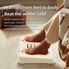 2-in-1 Intelligent Constant Temperature Foot Warmer & 360° Stereo Shoe Dryer with PTC Ceramic Rapid Heating, Wraparound Hot-Air Outlet, Reflexology Footboard & Constant Oxygen Humidity Heating for Winter Home & Office Use