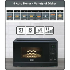 BLACK+DECKER 31L Microwave Oven with Grill, 1000W, Black, MZ3100PG-B5