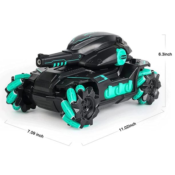 Cool High Speed Water Pellet Shooting RC Water Tank Car with All Terrain Capability - Remote and Gesture Controlled