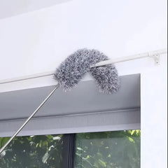 2.8M Extendable Microfiber Dust Collector with Flexible Bendable 40CM Head, Stainless Steel Telescopic Pole & Washable Detachable Design