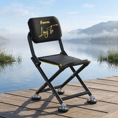 LingTe Portable Foldable Fishing Chair with 8-Gear Adjustable Legs, Padded Backrest, Wide Anti-Slip Feet & Carry Bag for Camping, Fishing & Outdoor