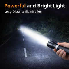 عبوة من 4 مصابيح يدوية ممتازة قابلة لإعادة الشحن GHS DC-470 LED مع 4 شواحن، كشاف LED بقوة 5 واط بتقنية CREE، كل منها ببطارية 2000 مللي أمبير فردية، شعاع فائق المدى، ضوء طوارئ مقاوم للماء.