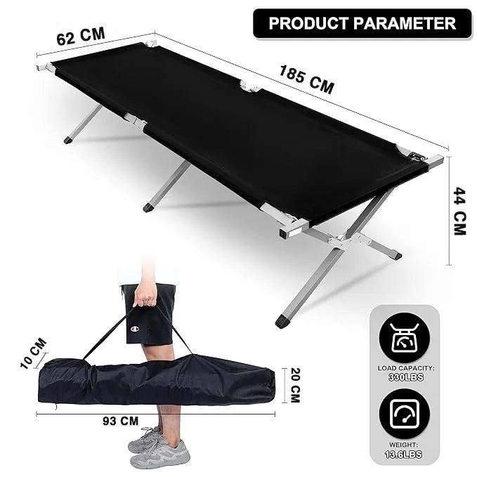 Portable Folding Stainless Steel Camping Chair-Bed