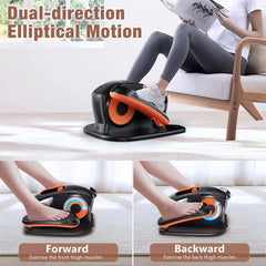 Black Bull Under Desk Elliptical Exercise Machine, Ellipse Leg Exerciser with Remote