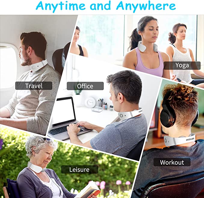 Cordless Portable EMS TENS Neck Massager for Pain Relief