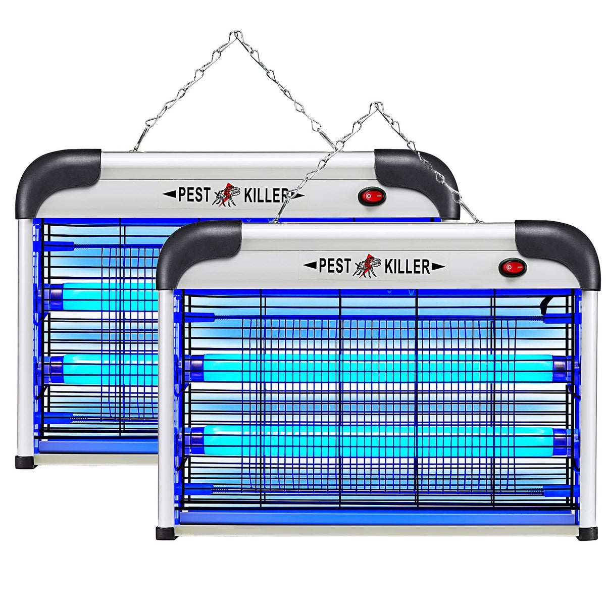 Electric Pest Killer Bug Zapper with Dual UV Lamps, 60 sqm Coverage, Safe Design for Kids & Pets, Indoor & Outdoor Mosquito, Fly & Moth Control