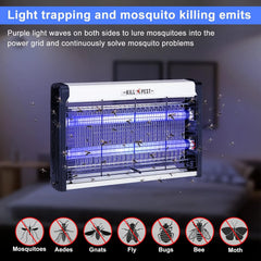 Electric Lamp Insect Killer & Bug Fly Zapper with LED Double Tube, Chain for Hanging & Low Power Consumption - 8W