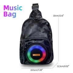 Multifunctional Shoulder Bag with 8W Bluetooth 5.4 Speaker, 4 Inch Woofer, TWS Support, FM Radio, TF & USB Playback, 2500mAh Battery, Bag Dimensions: 32 H × 18.5 L × 12.5 W CM