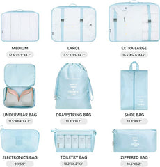 9 PCS Travel Compact Packing Organizers