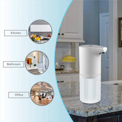 400ML Automatic Sensor Foam Soap Dispenser with 4 Adjustable Foam Levels, 1.5W, 0.25s Fast Response, USB Rechargeable, IPX5 Waterproof, 10s Cleaning Mode & Wall Mount Design