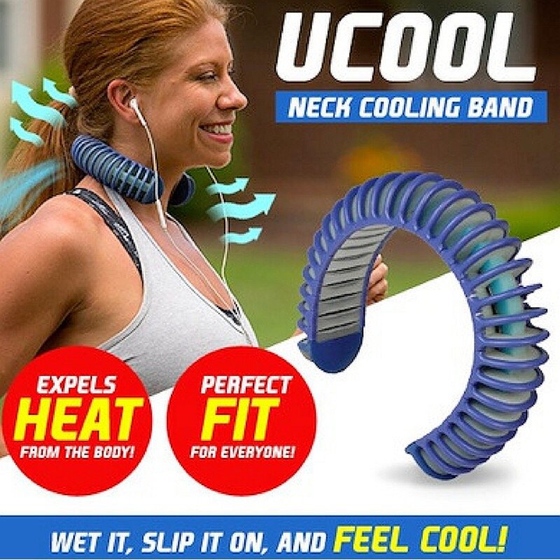 شريط تبريد شخصي قابل للارتداء من uCool مزود بتقنية التبخير - شريط مرن مريح قابل لإعادة الاستخدام للبالغين والأطفال، في الهواء الطلق، والرياضة، والعمل، والطقس الحار