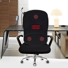 Premium Mini Robotic Heated Back Massage Cushion with 3 Massage Motors, 8 Massage Modes, RC Controller, Home & Car Power Adapter for Office, Travel & Daily Relaxation