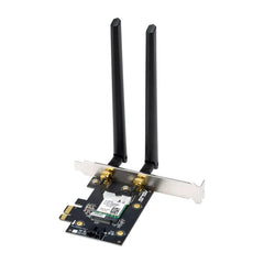 Asus PCE-AXE5400 Tri-Band WiFi 6E PCIe Adapter, 6GHz Band, Bluetooth 5.2, WPA3 Security, OFDMA, MU-MIMO, 2 External Antennas