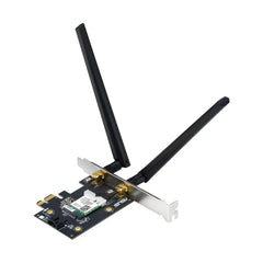 Asus PCE-AXE5400 Tri-Band WiFi 6E PCIe Adapter, 6GHz Band, Bluetooth 5.2, WPA3 Security, OFDMA, MU-MIMO, 2 External Antennas