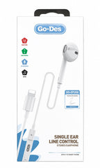Go-Des GD-EP208 USB Type-C Single Ear Stereo Earphone with Microphone and In-Line Control