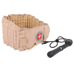Inflatable Lumbar Traction Belt with Adjustable Air Column Support, 110–116 CM Extendable Belt, 13–20 CM Expandable Width, Hand Pump, Extension Belt & Air Release Valve