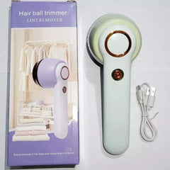 Rechargeable Fabric Lint Remover with Six-Leaf Steel Blade, USB Type-C Charging & Security Protection | Hair Ball Trimmer for Clothes, Wool & Cashmere Garments