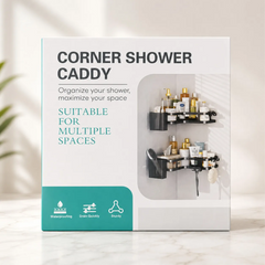 2-Tier Corner Shower Caddy Stainless Steel Bathroom Shelf for Bathroom Kitchen and Home Use