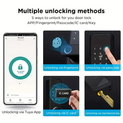 OSPON WiFi Smart Door Lock with Fingerprint, Password, RFID Card & Tuya Mobile App Control - Open Box / New Product
