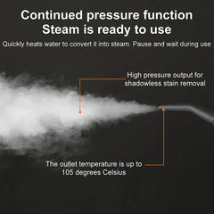 2500W Handheld Steam Cleaner, 1200ml Tank, 6 Adjustable Steam Levels for Multi-Surface Cleaning