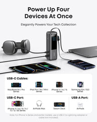 Anker Laptop Power Bank (25K, 165W, Built-In USB-C And Retractable Cables) Black