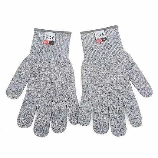 قفازات أمان مقاومة للقطع، مصنوعة من نسيج متقاطع، بتصميم مناسب للاستخدام باليدين اليمنى واليسرى، وقابلة للغسل في الغسالة، مثالية للمطبخ، ونحت الخشب، وتقطيع اللحوم، ولحماية متعددة الاستخدامات.