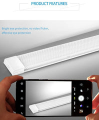 LED Batten Light Fixture 4 Feet Indoor Linear Tube with Crystal PS Cover, Iron Body, Surface Mount,With High Lumen Efficiency - 50 Watts