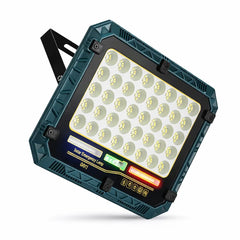 600W RC Solar Emergency Wall Light with 2835 LED Matrix, Red & Blue Warning Light, Built-in 10800mAh Battery & 35CM External Solar Panel