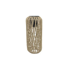 Decorative Woven Rope Floor Planter Pot with Metal Frame for Indoor Home Décor