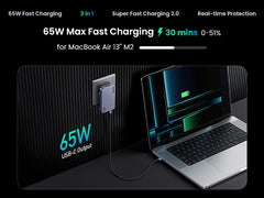 UGREEN Nexode Pro 65W 3-Port GaN Ultra-Slim Fast Charger 25356 - Black