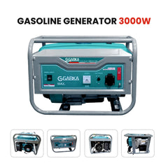 GABKA 3000W 7HP Petrol Generator with AVR 210cc Engine Manual & Electric Start Portable Power Generator for Home Outdoor & Construction