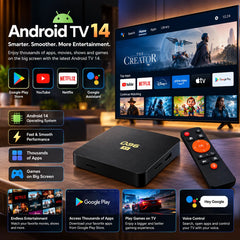 Q96 X1 Android TV 14 4K Ultra HD Smart TV Box with H.265 60fps Decoding, Quad-Core CPU, Wi-Fi, HDMI, LAN, Casting Support & IR RC