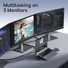 Baseus EliteJoy EH3 12-in-1 HUB مع حامل - رمادي فلكي