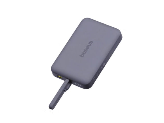 Baseus EnerFill FM11 Magnetic Wirless 15W Power Bank with Built-in USB-C Cable 10000mAh 30W - Cosmic Black