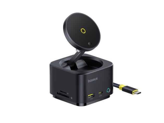 Baseus MagPro II 7-in-1 HUB Magnetic Wireless Charging 15W - Cosmic Black