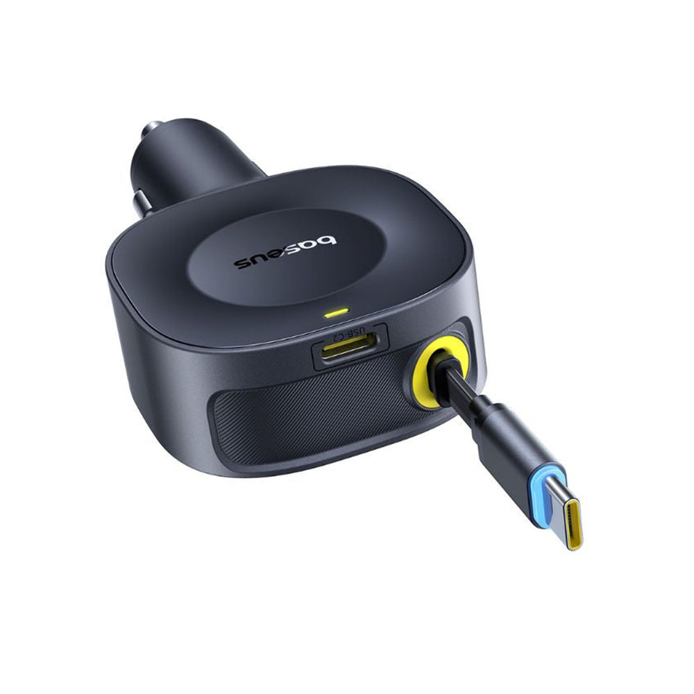 شاحن سيارة Baseus PrimeTrip VR2 بكابل قابل للسحب C+C 30 واط - أسود كوني