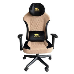 Black Bull Gaming Chair With Molded Headrest Up &amp; Down - Fabric - Brown/Black