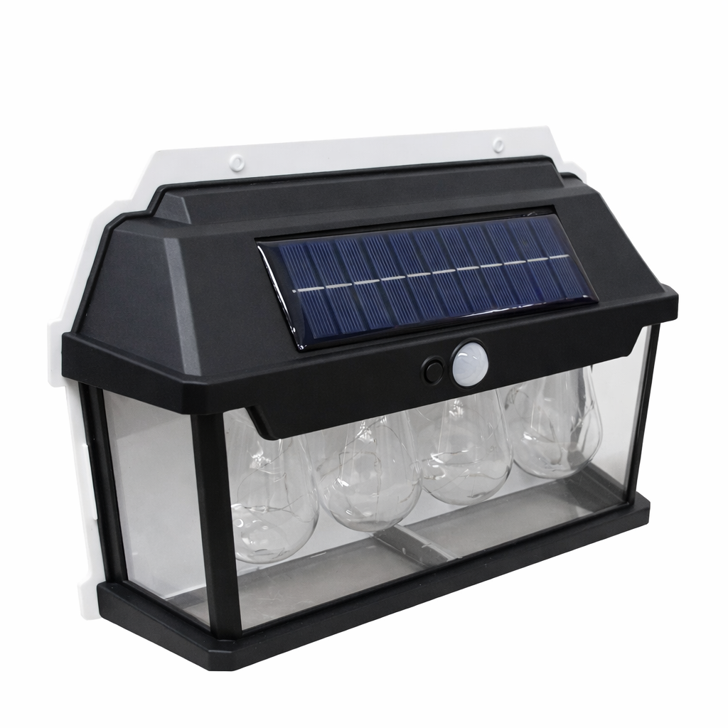 Solar Induction Wall Lamp 26W Motion Sensor LED Outdoor Light 600LM Waterproof 1800mAh Battery 5 Lighting Modes Solar Panel Charging for Garden Terrace Courtyard Security Lighting