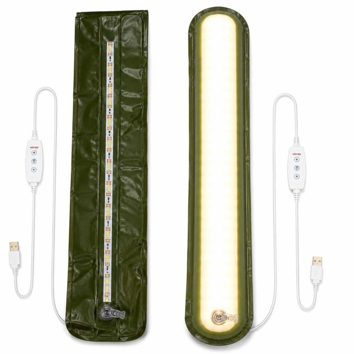 1200LM USB Powered Inflatable LED Camping Tent Light 65CM with Magnetic Mount, Brightness Control, Hanging Hooks & Water Resistant Design